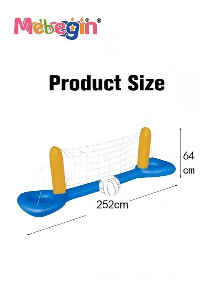 MEBEGIN 252*64cm Volleyball Net Set with a Ball, Inflatable Pool Float Set, Inflatable Water Games, Pool Floating Toys, Summer Swimming Floaties, Convenient to Store or Bring Along for Vacations and Pool-hopping Adventures  - Image 3