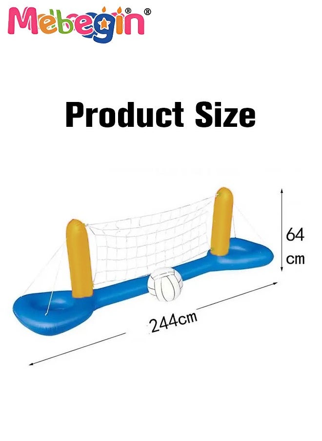 MEBEGIN 244*64cm Volleyball Net Set with a Ball, Inflatable Pool Float Set, Inflatable Water Games, Pool Floating Toys, Summer Swimming Floaties, Convenient to Store or Bring Along for Vacations and Pool-hopping Adventures  - Image 3