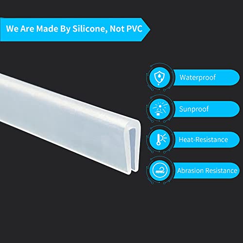 Protalwell Clear Rubber Edge Trim，U Channel Silicone Rubber Edge Trim, 1/16" Slot, Fit for 0-3/32", White Color, Edge Protector for Car Doors, Sheet Metal Parts - Image 4