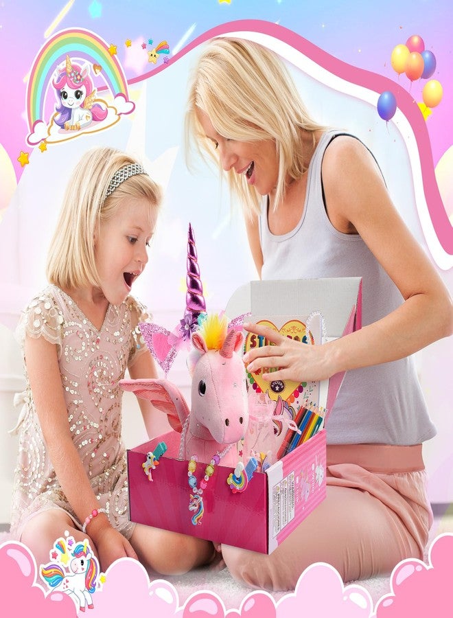 Toyze مجموعة هدايا يونيكورن مكونة من 22 قطعة للبنات من عمر 3 إلى 8 سنوات | لعبة يونيكورن وردية محشوة مع مجموعة مجوهرات، وكتاب تلوين، وإكسسوارات شعر | هدايا مثالية لحفلات أعياد الميلاد للأطفال الصغار - Image 2