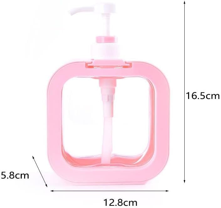 HENIRAG Hand Soap Dispenser for Bathroom 10oz Transparent Soap Pump Dispenser Small Plastic Combo Pink Black Soap Dispenser for Shower Gel Shampoo Dispenser with 8 Labels Pack2 - Image 3