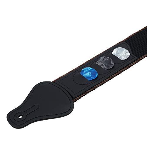 tifanso Guitar Strap, Soft Cotton Straps With 3 Pick Holders, Button Headstock Adaptor, 1 Pair Locks and 3 Picks Set For Electric/Acoustic Guitar - Image 2