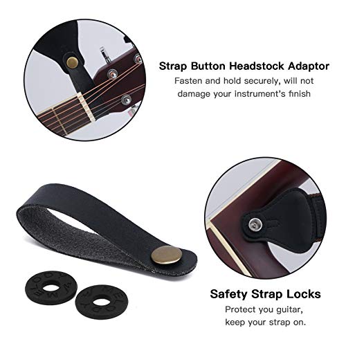 tifanso Guitar Strap, Soft Cotton Straps With 3 Pick Holders, Button Headstock Adaptor, 1 Pair Locks and 3 Picks Set For Electric/Acoustic Guitar - Image 5
