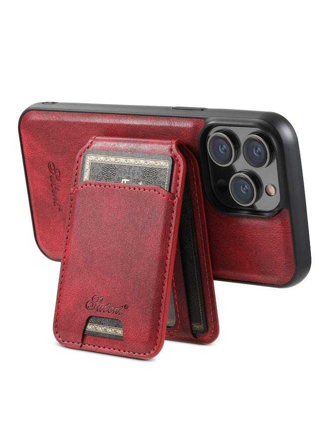Suteni Case For iPhone 14 Plus H15 MagSafe Oil Eax Leather Detachable Wallet Back Phone Case - Image 4
