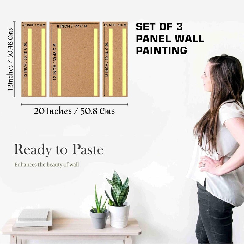 SAF Paintings flower pot for Wall Decoration - Set Of 3, 3d modern art Painting for Living Room Large Size with Frames for Home Decoration, Hotel, Office painting 50.8 cm x 30.48 cm SANFJM36037 - Image 5