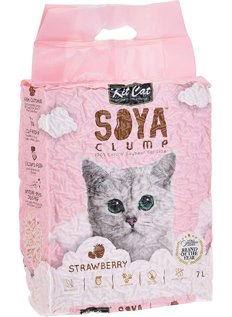 Kit Cat Soya Clump Soybean Cat Litter Strawberry 7 L