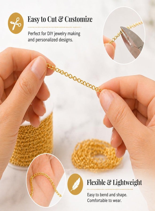 Kumudam Chain Extenders for Necklace, Bracelet, and Anklet, Stainless Steel, Gold and Silver, DIY Jewellery Making (4 Meters) - Image 4