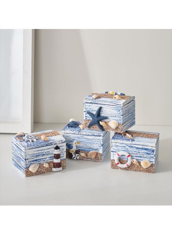 YINZUO Nautical Decorative Wooden Boxes Set of 4  - Image 5