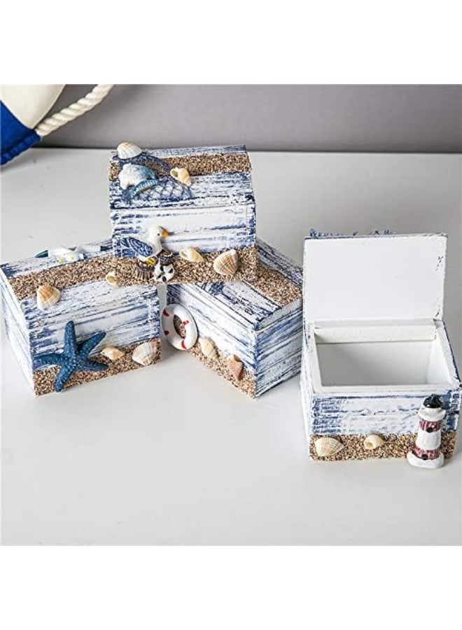 YINZUO Nautical Decorative Wooden Boxes Set of 4  - Image 3