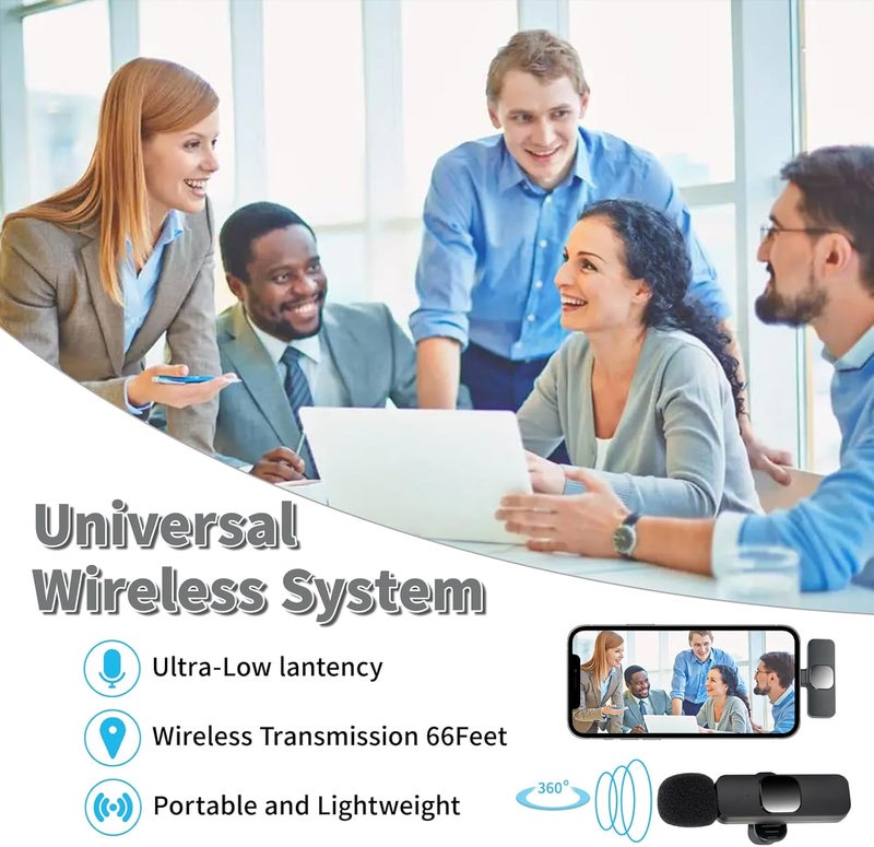 ميكروفون لافاليير لاسلكي مع خاصية إلغاء الضوضاء من HiAlice لجهاز iPhone و iPad و Android - ميكروفون صغير للتسجيل الفيديو، البث المباشر، الفلوجينغ، يوتيوب، تيك توك، فيسبوك، زوم - Image 4