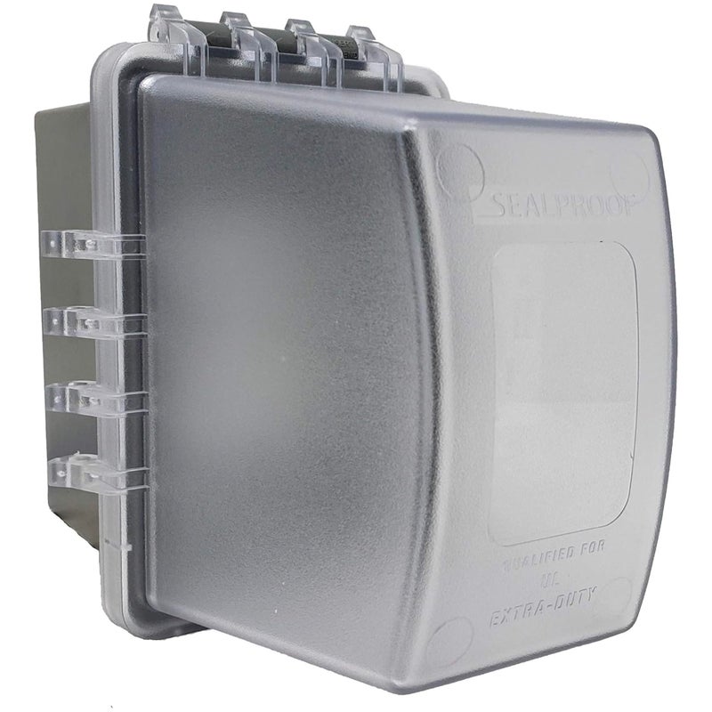 Sealproof 1Gang Weatherproof In Use Outdoor Outlet Extra Deep Cover Lockable UL Extra Duty Compliant 18 Configurations Polycarbonate