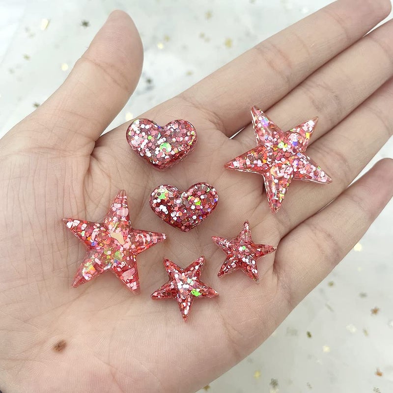 RESINWORLD Multi-Functional Small Silicone Molds Set for Resin, Earrings Resin Molds, Hexagon Round Crescent Moon Pentagram Heart Molds for Keychain Badge Reel Pendant Charm Earrings Jewelry Making - Image 5