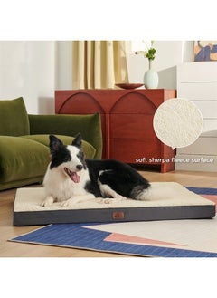 Bedsure Jumbo Dog Bed for Large Dogs - XXL Orthopedic Dog Beds with Removable Washable Cover, Egg Crate Foam Pet Bed Mat, Suitable for Dogs Up to 150lbs, Grey 