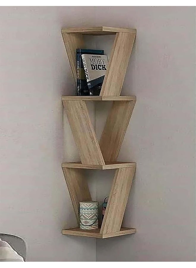Horoof Home Horoof Home® Modern Zigzag Wooden Corner Shelf  - Image 1