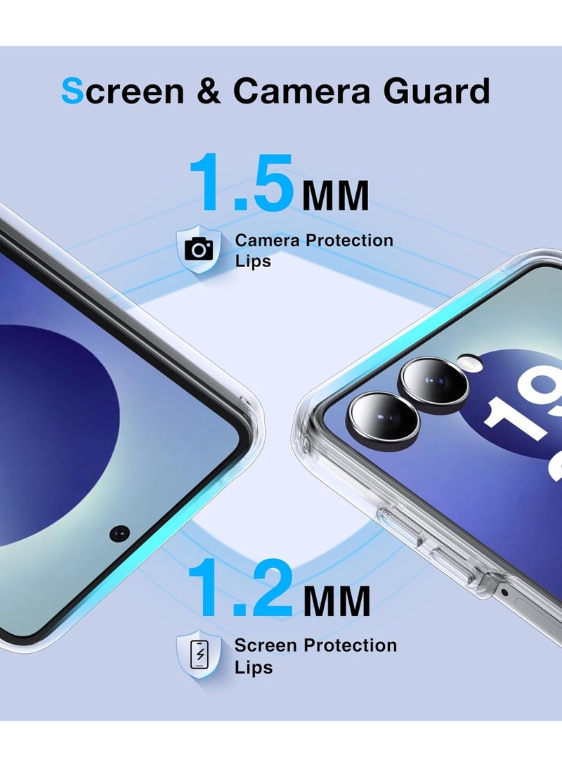 جراب Samsung Galaxy Z Flip 8 متوافق مع MagSafe غطاء حماية شفاف للهاتف اختُبر وفق معايير السقوط العسكرية مقاوم للاصفرار غلاف رفيع بمصد سيليكون ناعم حماية فائقة مقاومة للصدمات يدعم الشحن اللاسلكي - Image 4