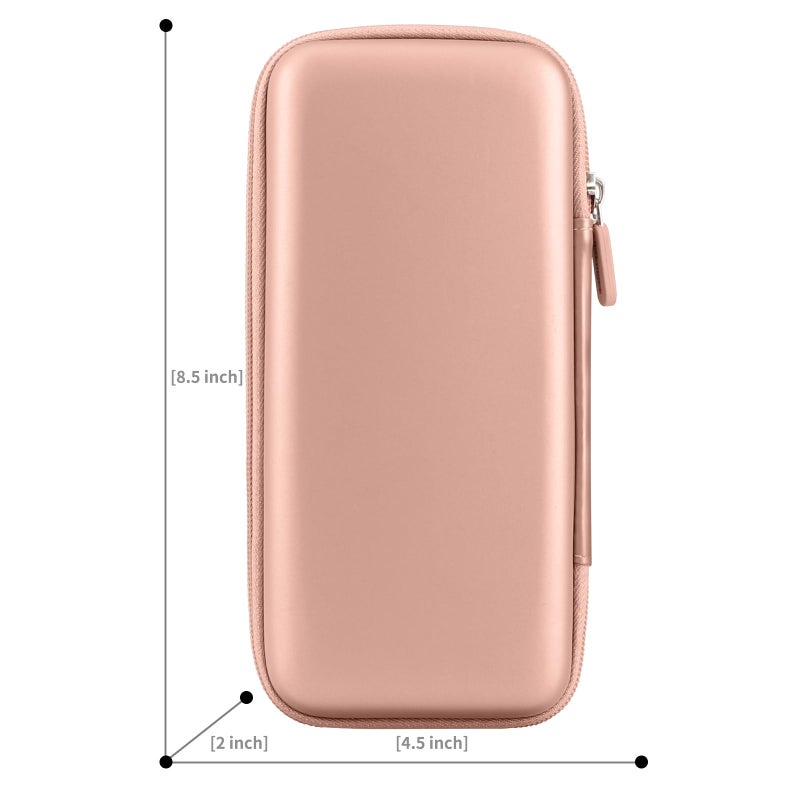 iMangoo Travel Essential Electronics Organizer Charger Case, Shockproof Dual Zipper Power Bank Cables Tech Accessories Pouch Purse, Men & Women Travel Must Have Storage Bag, 8.5x4.5x2 inch Rose Gold - Image 5