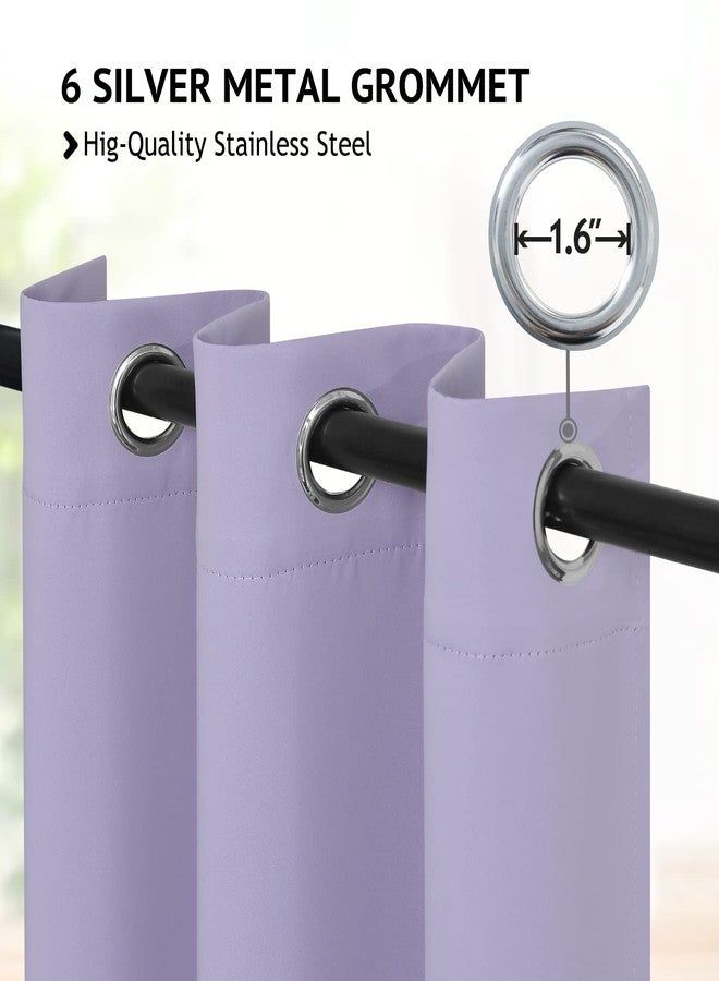 COSVIYA Curtains 63 inch Length Grommet Room Darkening,Thick Polyester Light Blocking Insulated Thermal Lilac Curtain Drapes for Bedroom/Living Room,2 Panels,42x63 inches - Image 2
