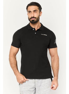 Plein Sport Men Sportswear Fit Short Sleeves Outdoor Polo, Black  - Image 1