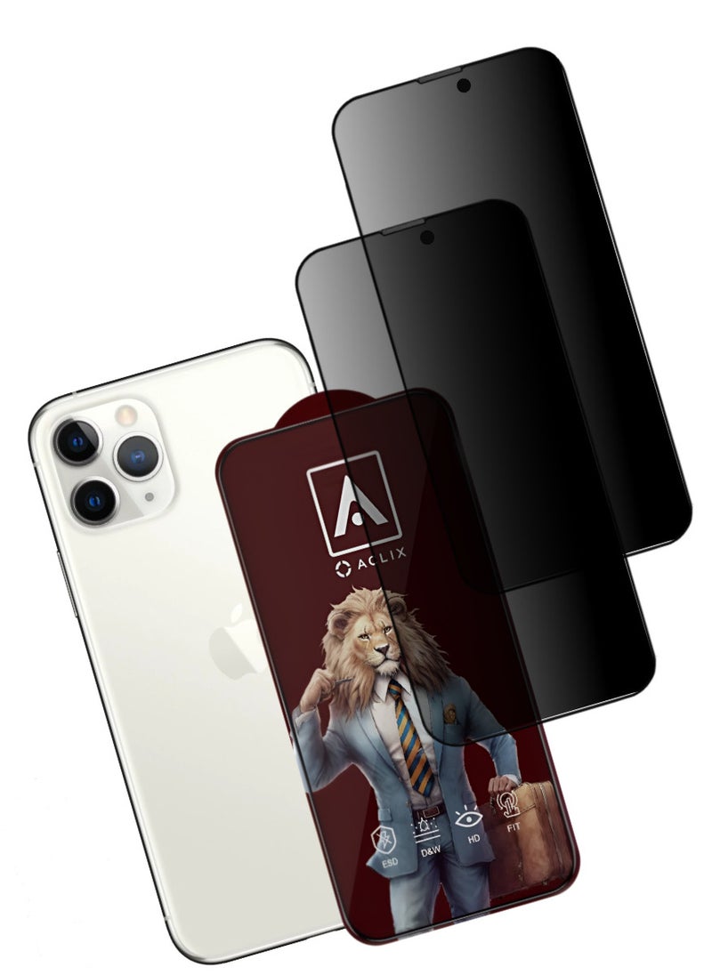 ACLIX 2 Pieces Antistatic ESD Dustproof Premium Quality High Definition Tempered Glass Screen Protector Designed For  iPhone 11 Pro Max - Image 1