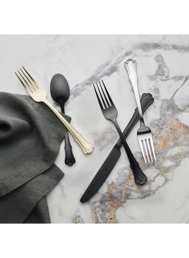 ONEIDA James Street Satin Black Piece Flatware Set, 20 Count, Metallic - Image 3