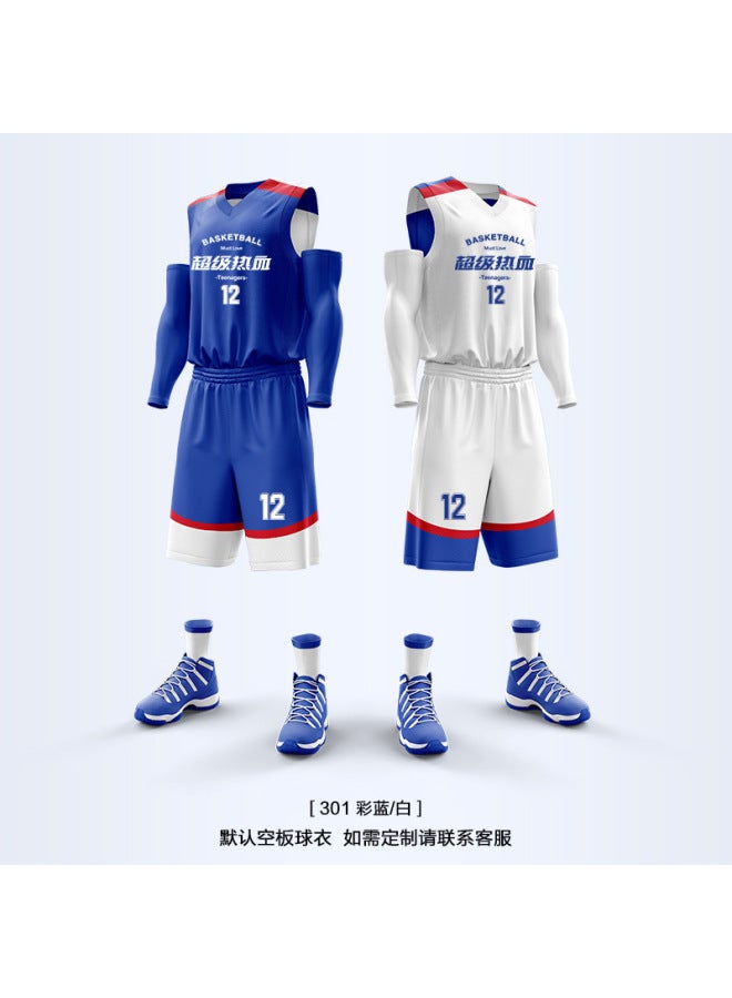 Double-sided Basketball Uniform Suit Men's Basketball Double-sided Wear Sports Compeion Training Uniform Vest Team Uniform Printing
