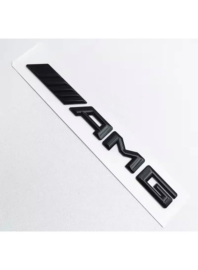 ملصق علامة ستيكر معدن  لوحدة التحكم المركزية للسيارة بشعار «AMG»، اكسسوارات التصميم لشنطة السيارة  السيارة بطبعة شعار «AMG»، أسود، (مقاس مخصص) - Image 2