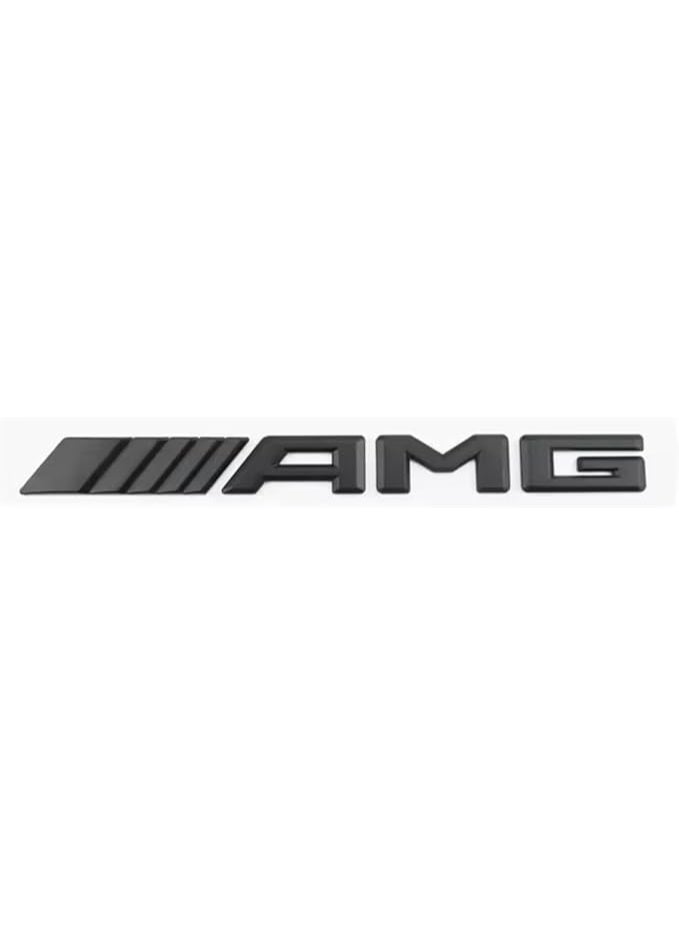 ملصق علامة ستيكر معدن  لوحدة التحكم المركزية للسيارة بشعار «AMG»، اكسسوارات التصميم لشنطة السيارة  السيارة بطبعة شعار «AMG»، أسود، (مقاس مخصص) - Image 3
