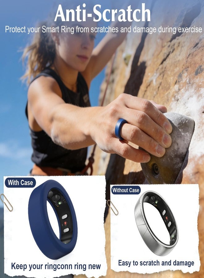 Vigamen 8 Pack Cover Compatible with RingConn Gen 3/Gen 2/Gen 2 Air/Gen 1,Anti Scratch Elastic Silicone Ring Protector for Working Out Women Men,S for 6/7/8/9/10(Color-A) - Image 4