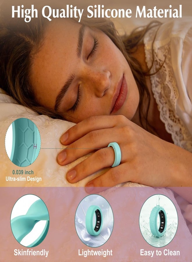 Vigamen 8 Pack Cover Compatible with RingConn Gen 3/Gen 2/Gen 2 Air/Gen 1,Anti Scratch Elastic Silicone Ring Protector for Working Out Women Men,S for 6/7/8/9/10(Color-A) - Image 3