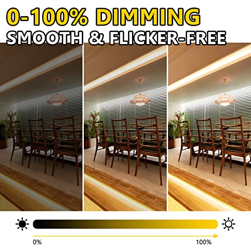 EMITEVER COB LED Strip Lights Warm White 32.8ft, 3000K 24V Dimmable Tape Light Premium High Density, 305LM+/ft, 4800LEDs, Ra 90+, 3W/FT, UL Listed for Cabinets, Shelves(Power Supply Sold Separately) - Image 4