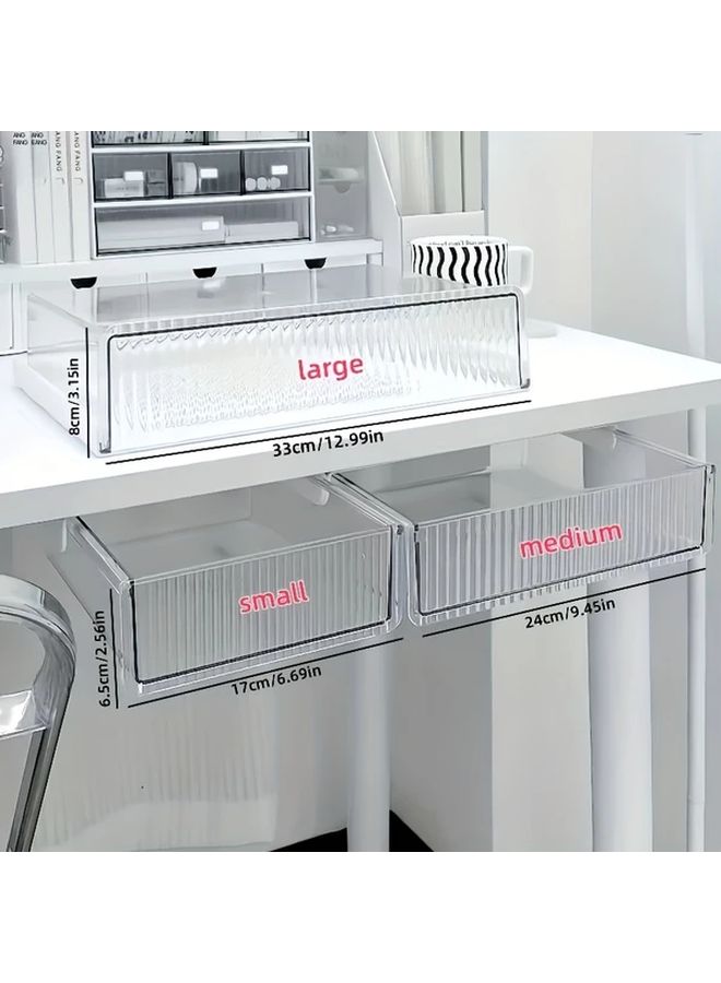 Transparent Acrylic Under Desk Drawer Organizer Model M For Home Office And Student Desk Storage - Image 3