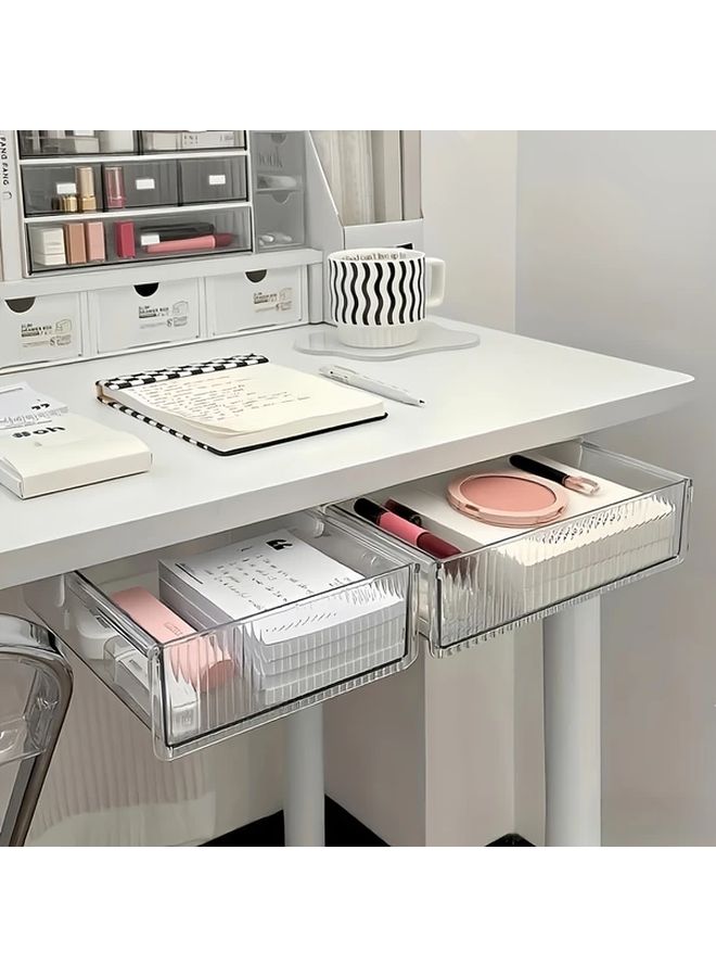 Transparent Acrylic Under Desk Drawer Organizer Model M For Home Office And Student Desk Storage - Image 4