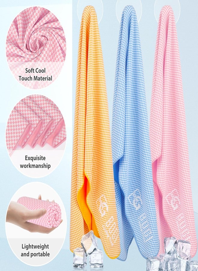 BOGI Cooling Towel for Instant Cooling - 40"x12" - Use as Cooling Scarf Headband Wristband Bandana-Soft Cool Bamboo Fiber-Stay Cool for Yoga Travel Climb Golf Football Tennis&Outdoor Sports(Pink) - Image 3