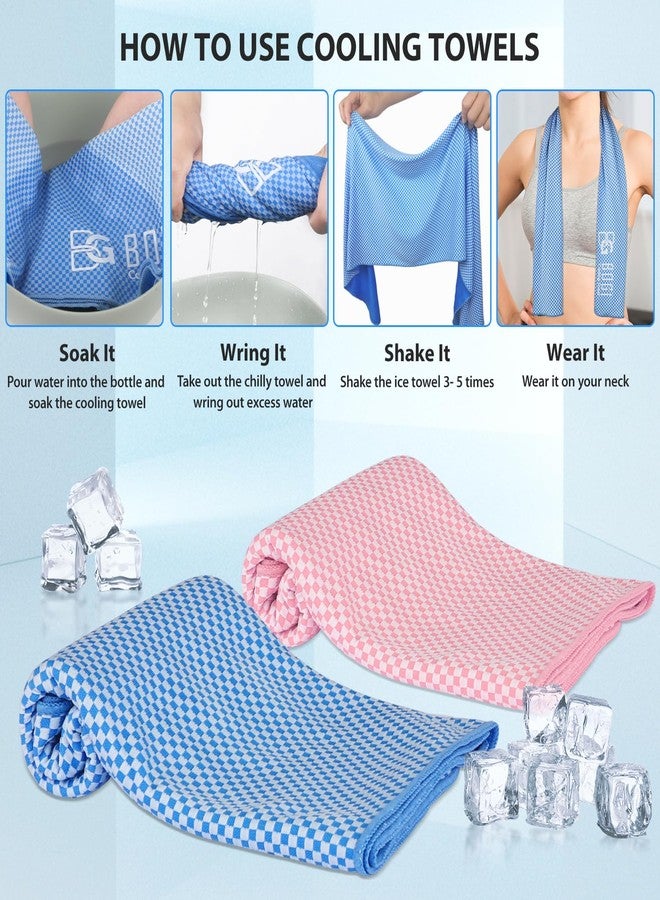 BOGI Cooling Towel for Instant Cooling - 40"x12" - Use as Cooling Scarf Headband Wristband Bandana-Soft Cool Bamboo Fiber-Stay Cool for Yoga Travel Climb Golf Football Tennis&Outdoor Sports(Pink) - Image 5