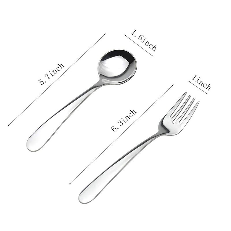 Wektunaa Stainless Steel Kids Silverware Set-6 Pieces-Kids Forks And Spoons-Mirror Polished-Toddler Silverwares Back To School Lunch Supplies - Image 4