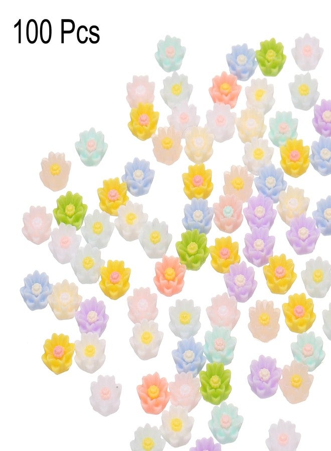 CoCud Mini Resin Flower, 0.2" Diameter, Miniature Tiny Flower Charm Dollhouse Multicolored - (Applications: for Nail Art, Fairy Garden, DIY Crafts Nail Jewelry Making), 100-Pieces - Image 3