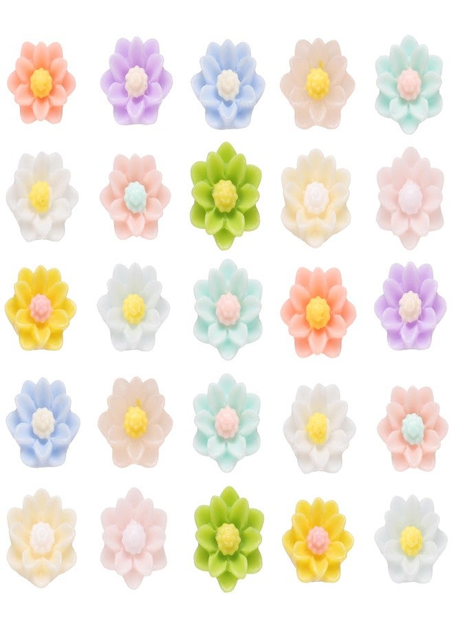 CoCud Mini Resin Flower, 0.2" Diameter, Miniature Tiny Flower Charm Dollhouse Multicolored - (Applications: for Nail Art, Fairy Garden, DIY Crafts Nail Jewelry Making), 100-Pieces - Image 1