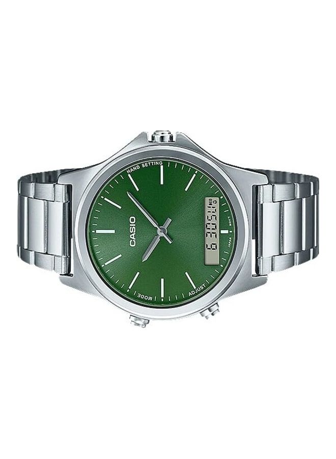 CASIO Men Green Dial Stainless Steel Band Analog-Digital Wrist Watch MTP-VC01D-3EUDF - Image 2