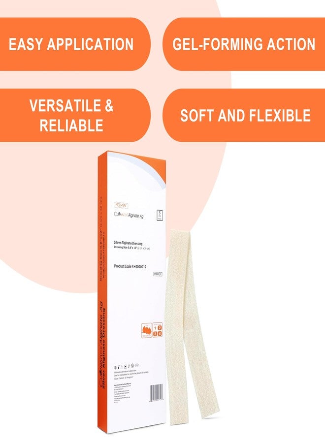 MedVance Silver Calcium Alginate Ag Sterile Highly Absorbent Dressing, (0.8" x 12") Pack of 10 - Image 2