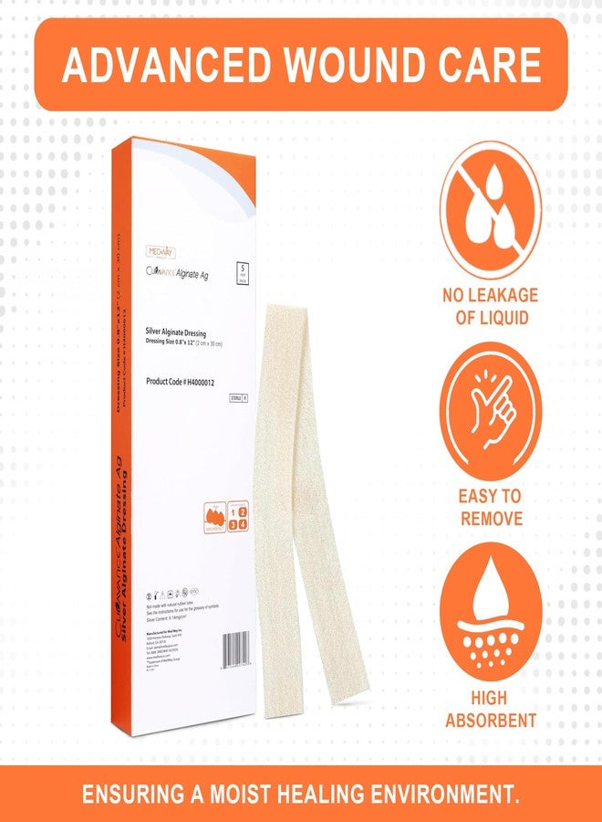 MedVance Silver Calcium Alginate Ag Sterile Highly Absorbent Dressing, (0.8" x 12") Pack of 10 - Image 4