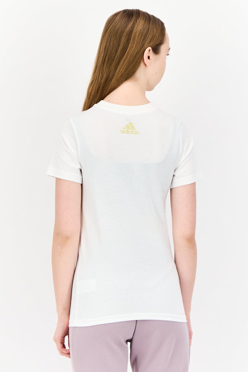 Adidas Women Sportswear Fit Short Sleeve Outdoor Top, White  - Image 4