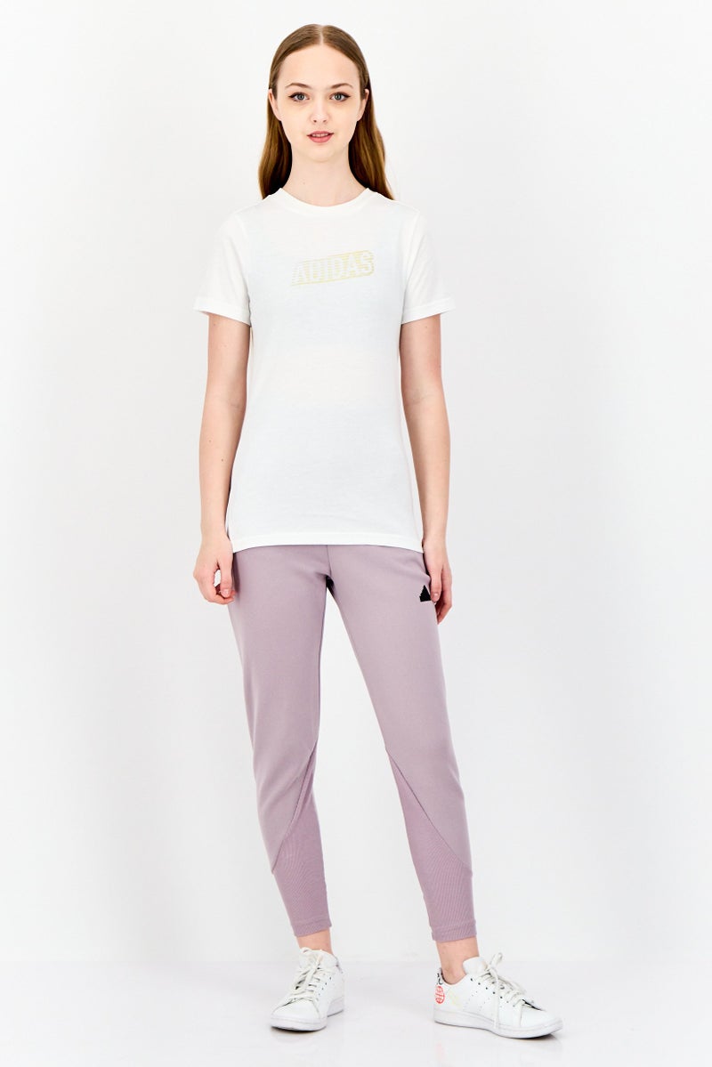Adidas Women Sportswear Fit Short Sleeve Outdoor Top, White  - Image 2