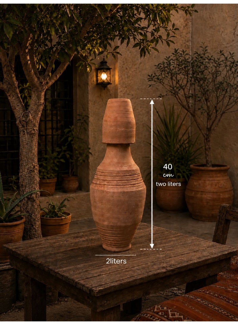 جرة فخار 2 لتر – تبريد طبيعي للماء بتصميم تراثي أصيل سعة 2 لتر - Image 2
