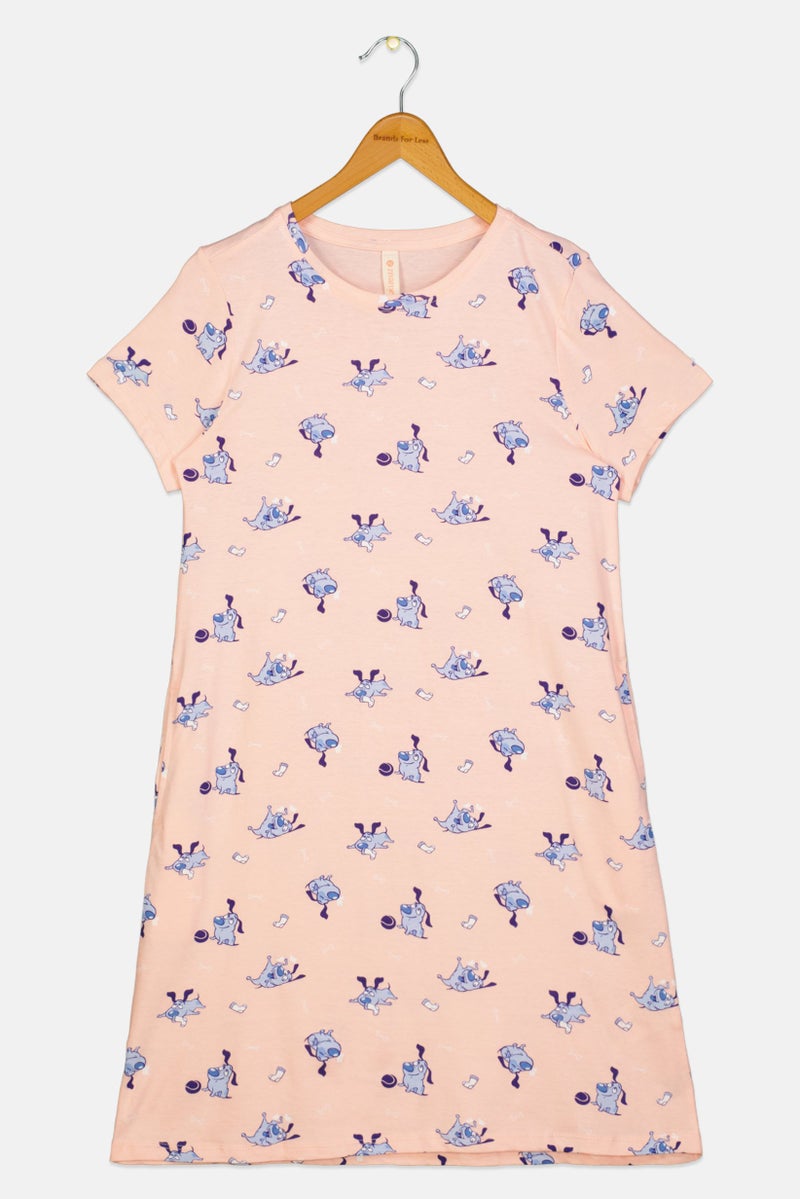 zivame Kids Girl Animal Print Sleepwear Dress, Multicolor - Image 1