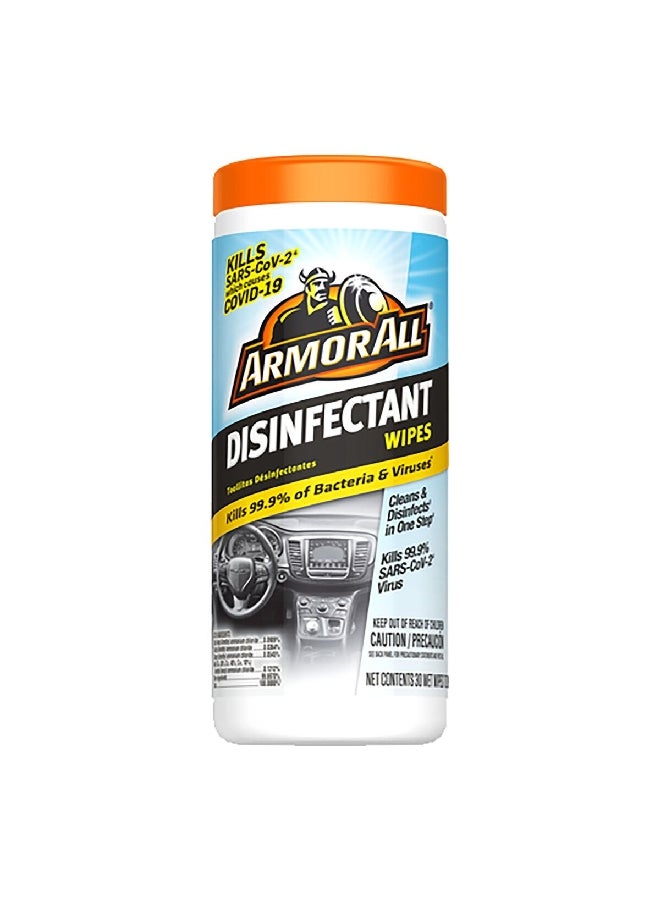 ARMOR ALL 30-Piece Lint Free and Disposable Car Disinfectant Wipes Set White 10 x 8 x 3 cm 19472 - Image 1