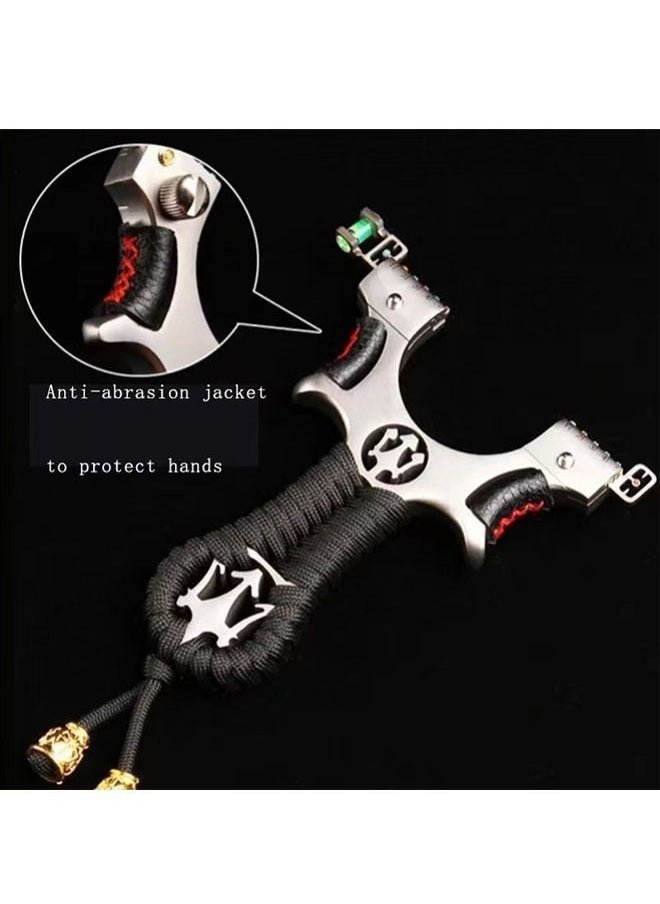 Rock Pow Hunting Slingshots Set, Professional Laser Slingshot for Outdoor Hunting,Adult high-speed catapult slingshot,100 Ammo Balls and 2 Rubber Bands.  - Image 2