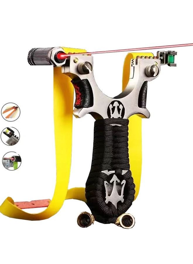 Rock Pow Hunting Slingshots Set, Professional Laser Slingshot for Outdoor Hunting,Adult high-speed catapult slingshot,100 Ammo Balls and 2 Rubber Bands.  - Image 1