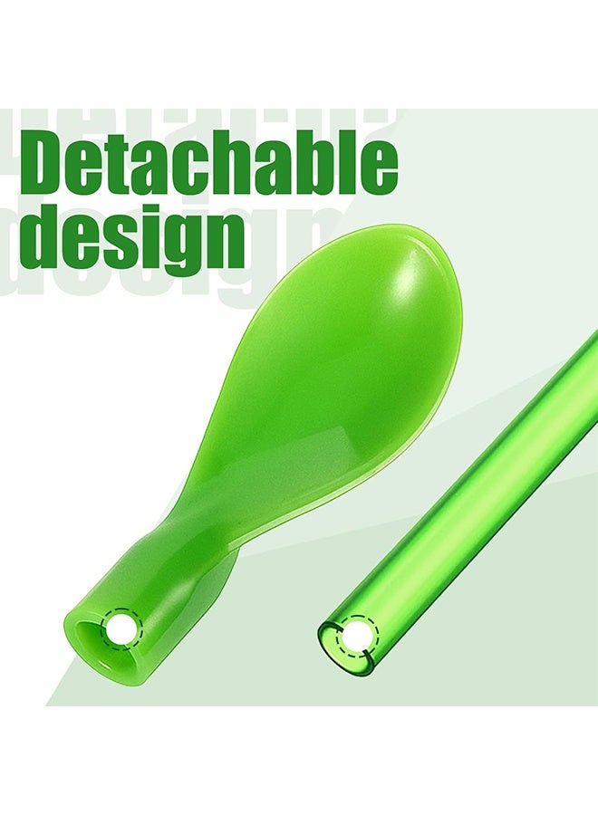 8 Pcs Hard Plastic Spoon Straw 9 Inch Reusable Straw Spoons Snow Cone Spoon Straws Detachable Straws Milkshake Spoons for Drinking Cocktail Stirrer Coffee Hot Drinks Assorted Colors - Image 3