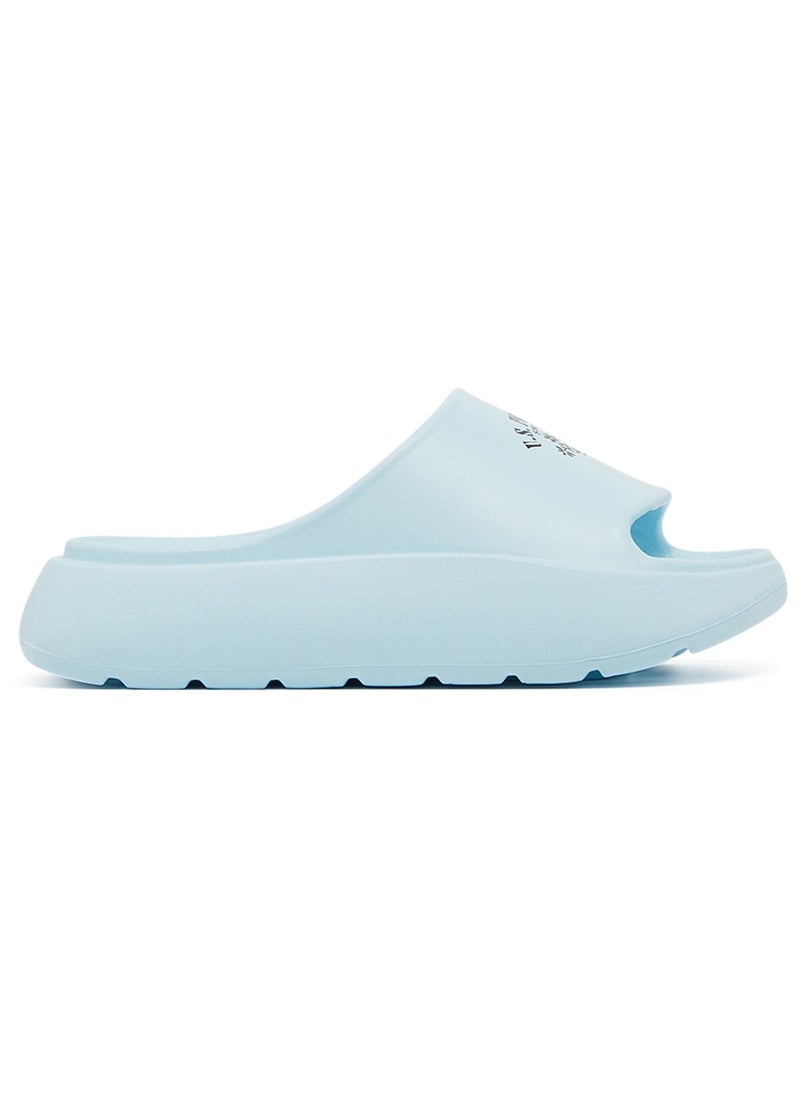 Women's Light Blue Slides - High-Quality Sole Lightweight & Trendy Design