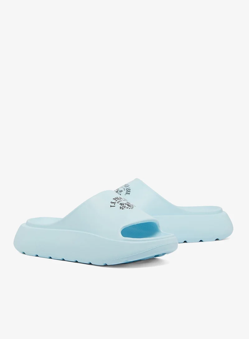 U.S. Polo Assn. Light Blue Women's Light Blue Slides - High-Quality Sole Lightweight Shoes & Trendy Design for Women | Best Price UAE